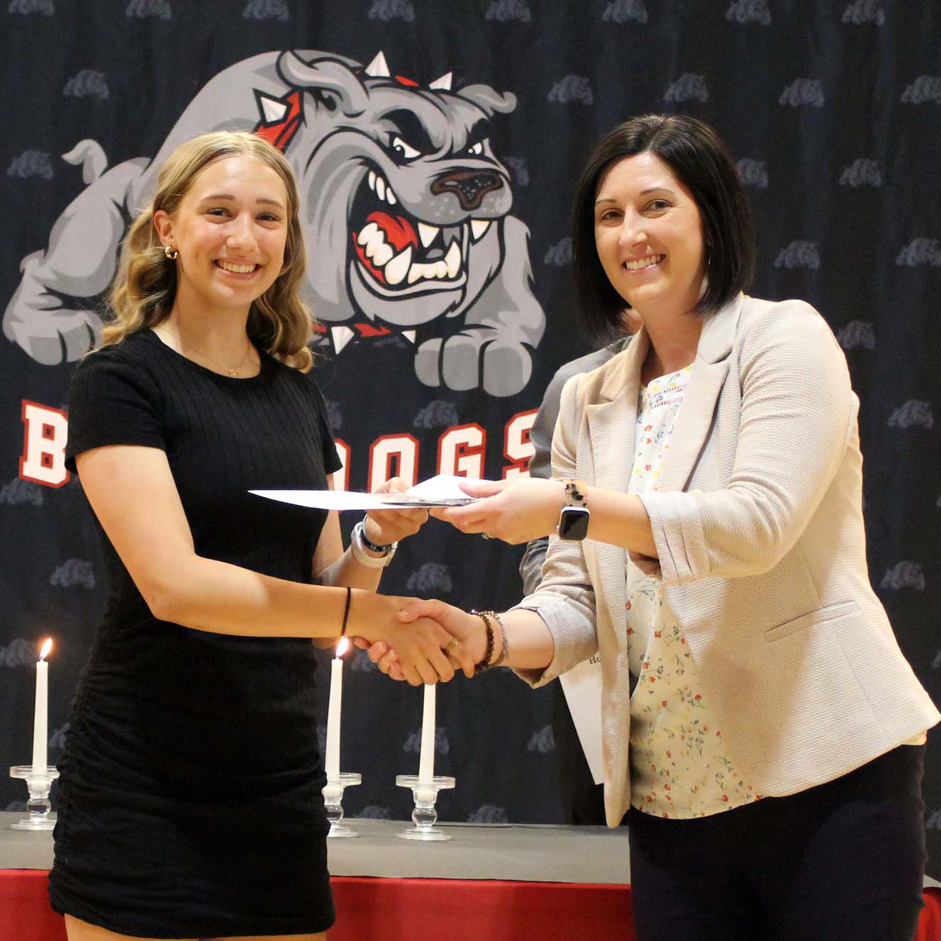 A Golden Plains High School National Honor Society inductee receiving a certificate