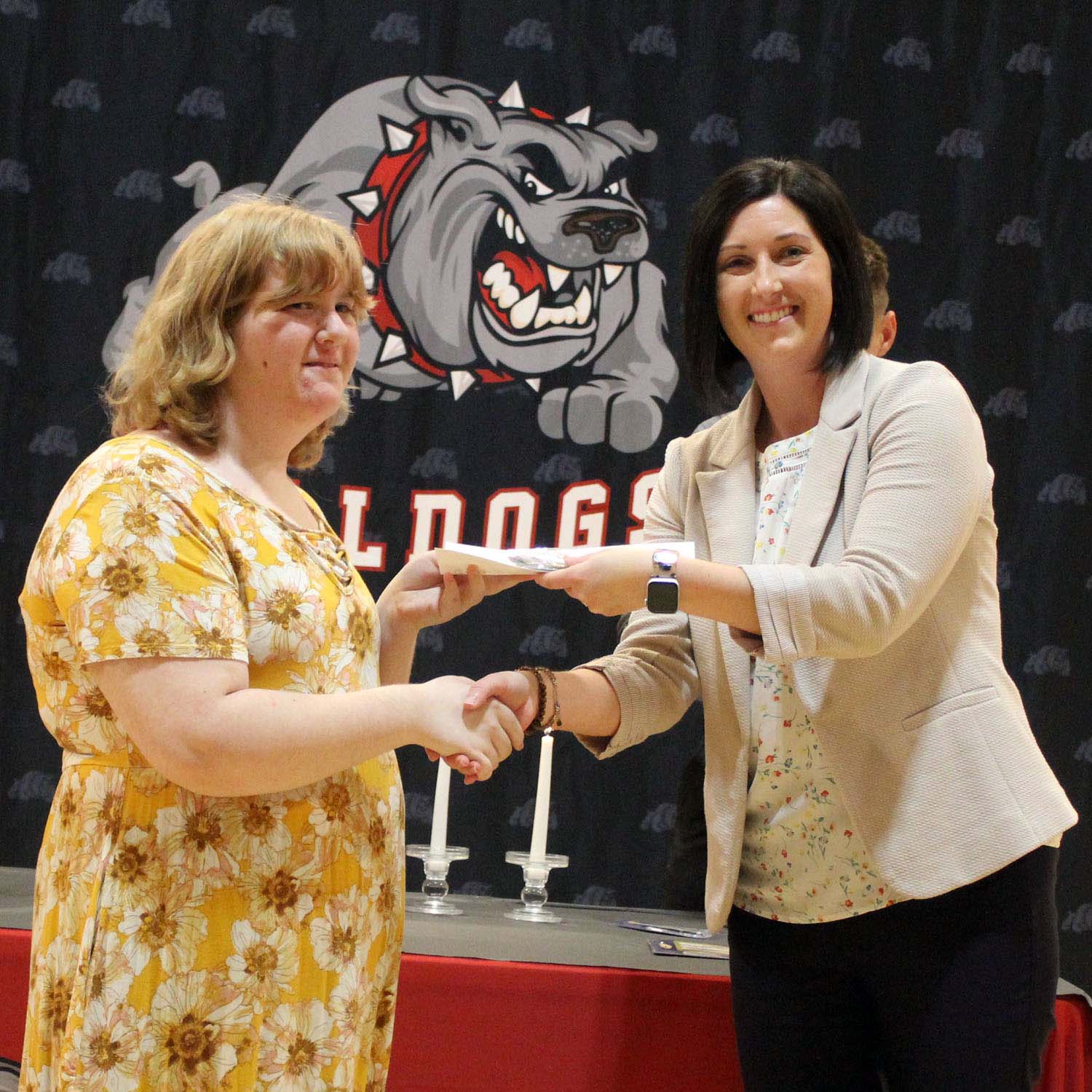 A Golden Plains High School National Honor Society inductee receiving a certificate