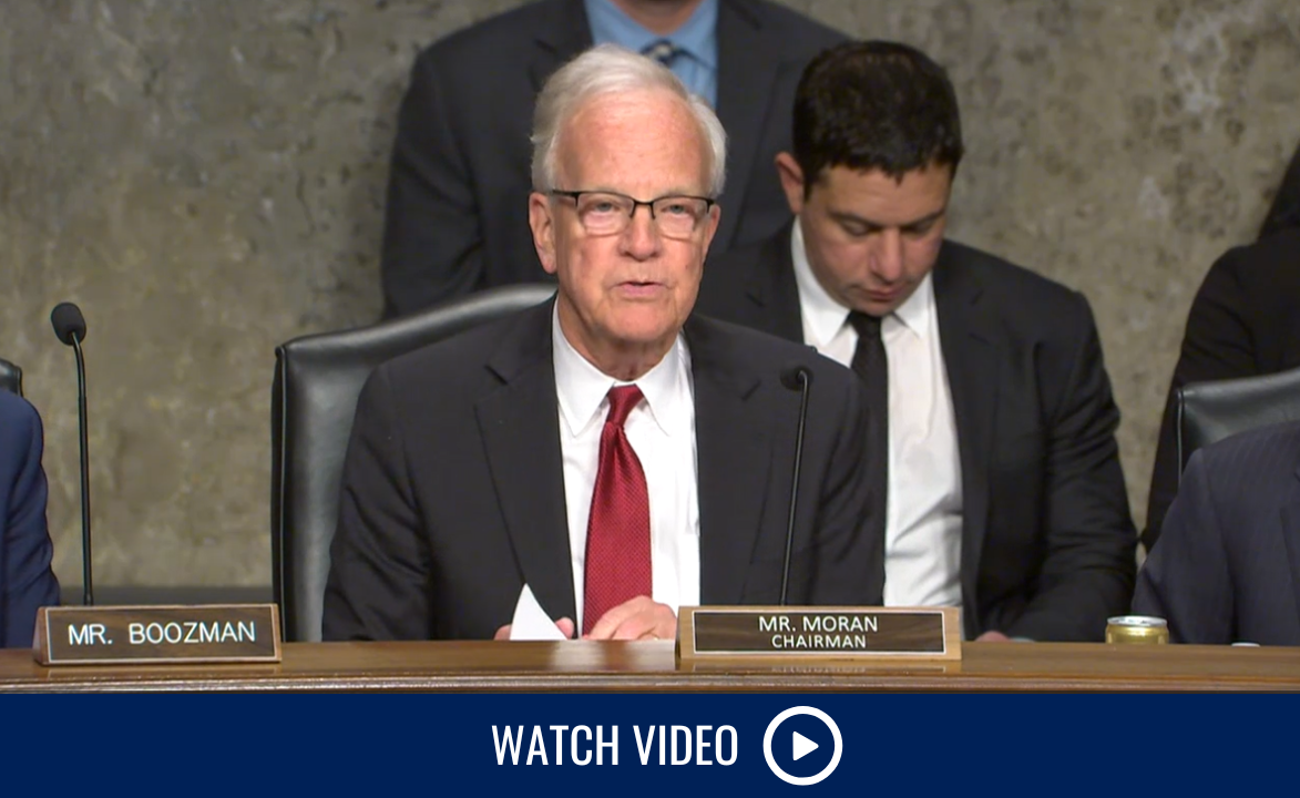 Senator Moran speaking