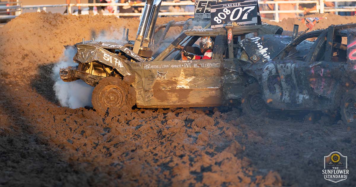Cars collide in the demolition derby