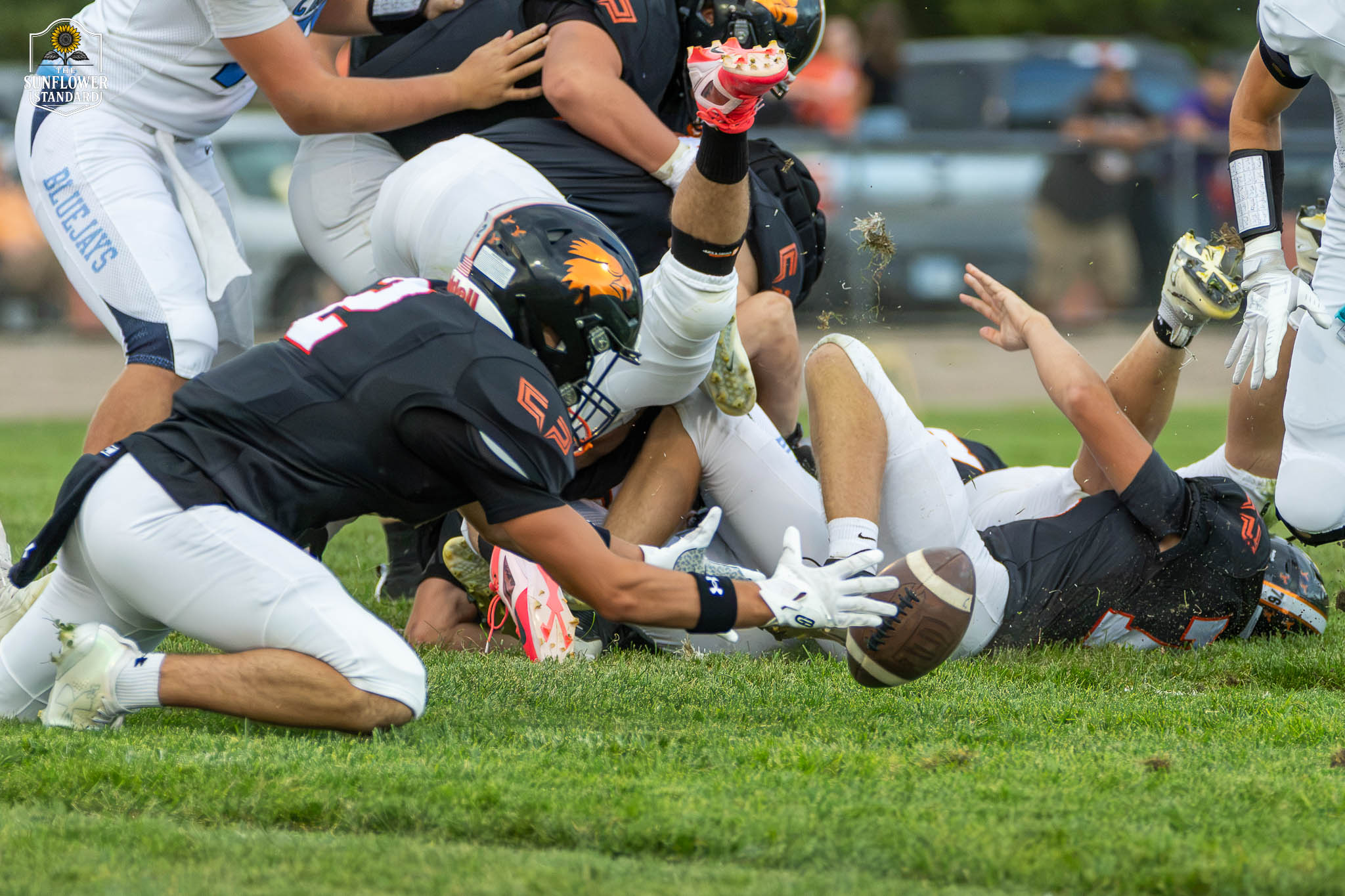 Colby Eagles football player in action